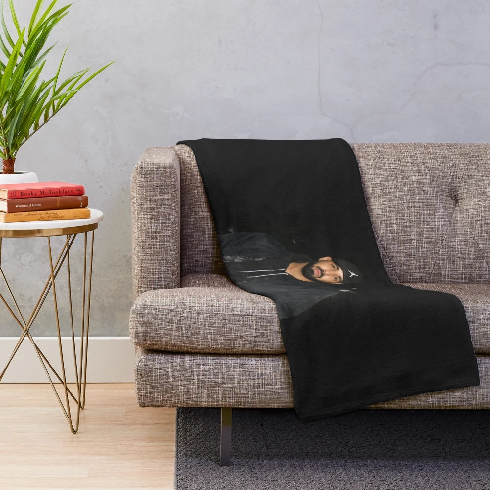 Drake-inspired plush blanket with OVO Toronto and 6 God owl design