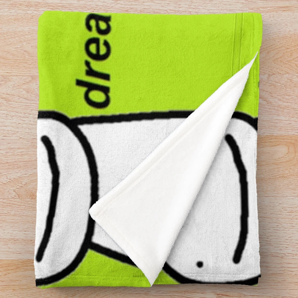 Soft and plush green blanket with dream-inspired design for Minecraft enthusiasts
