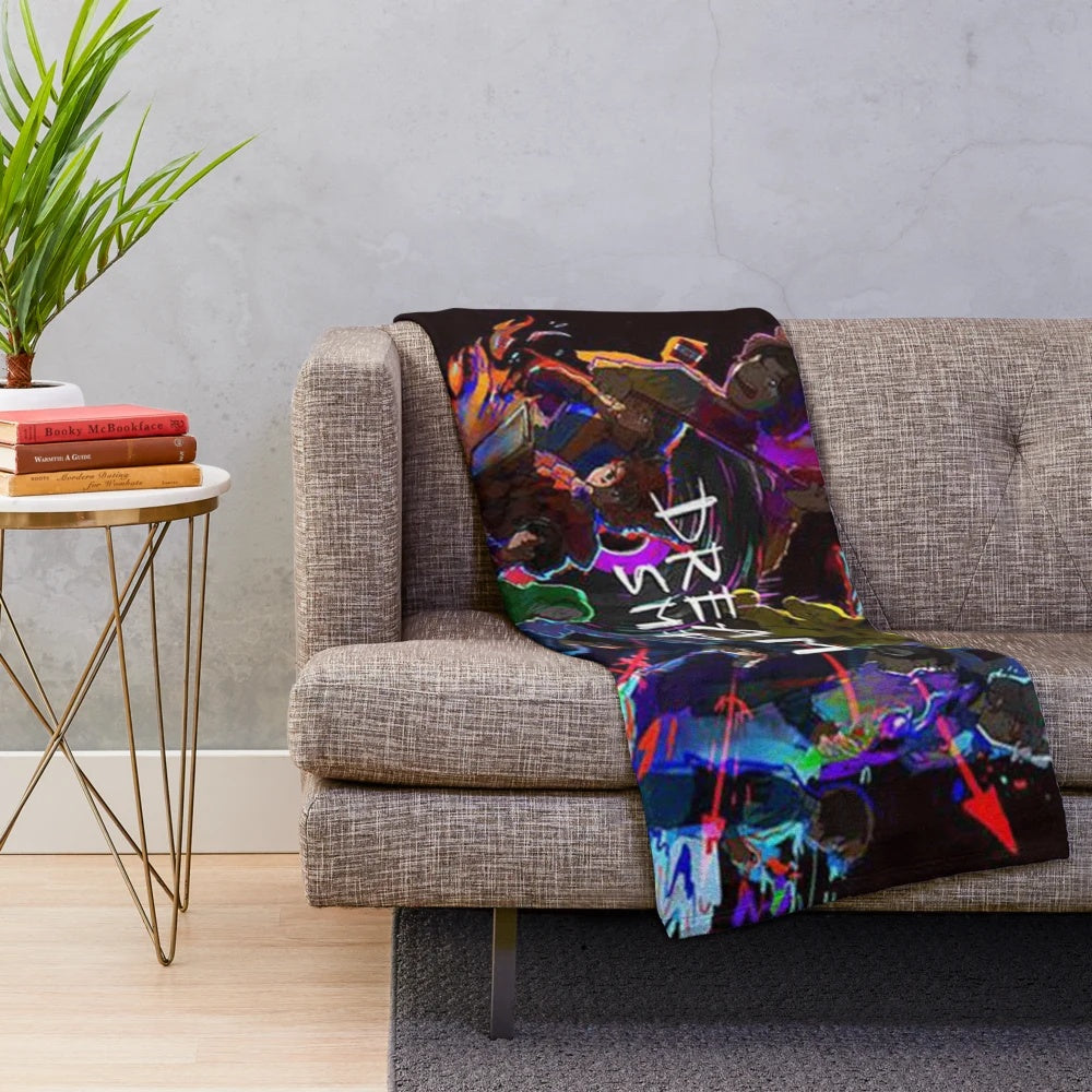 Dream SMP-inspired black anime plush blanket