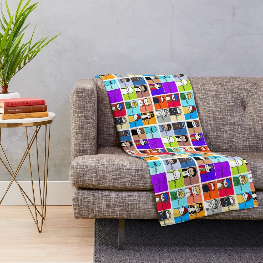 Dream SMP Plush Blanket featuring popular gaming characters