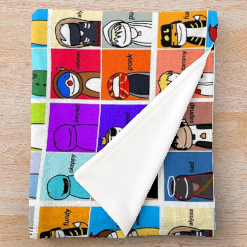 Dream SMP Plush Blanket featuring popular gaming characters