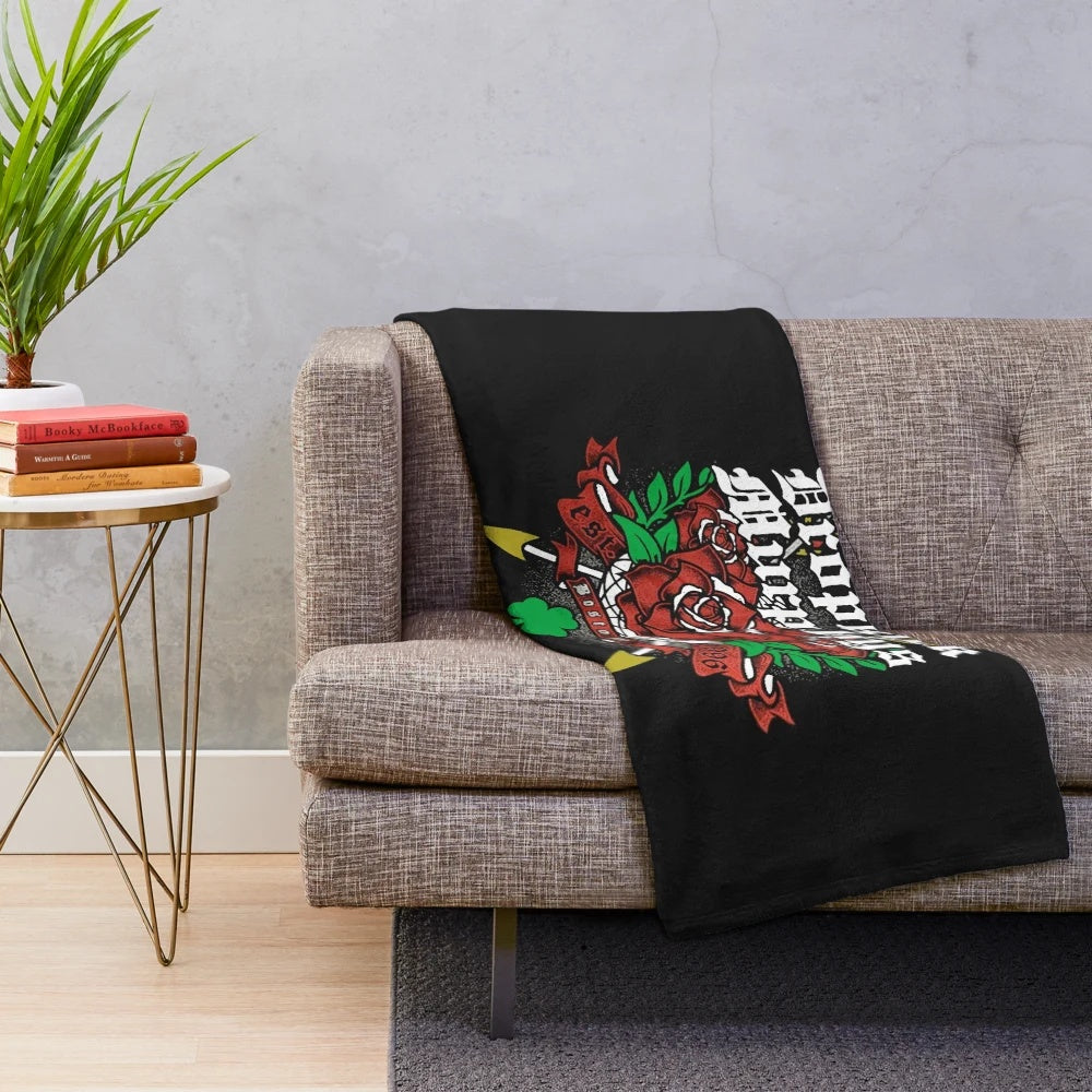Dropkick Murphys inspired plush blanket with band logo