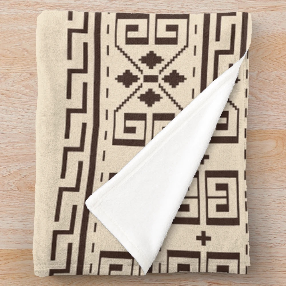 Plush blanket with a Big Lebowski-inspired cardigan print design