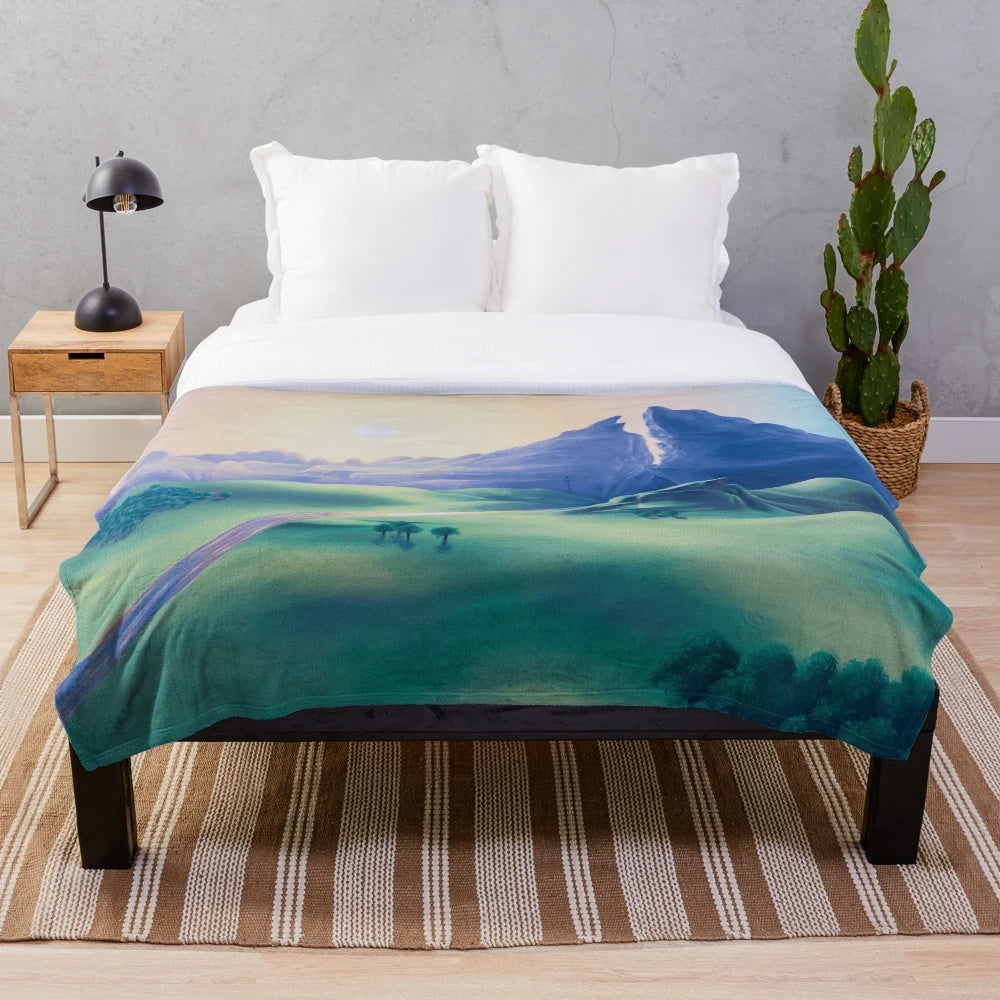 Cozy plush blanket with Dueling Peaks design