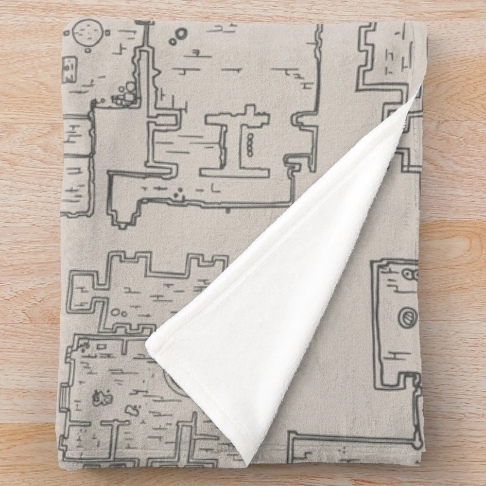 Dungeon map plush blanket for Dungeons and Dragons and tabletop RPG fans