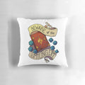 A plush and playful pillow featuring a smiling dungeon master, perfect for dungeons and dragons enthusiasts.