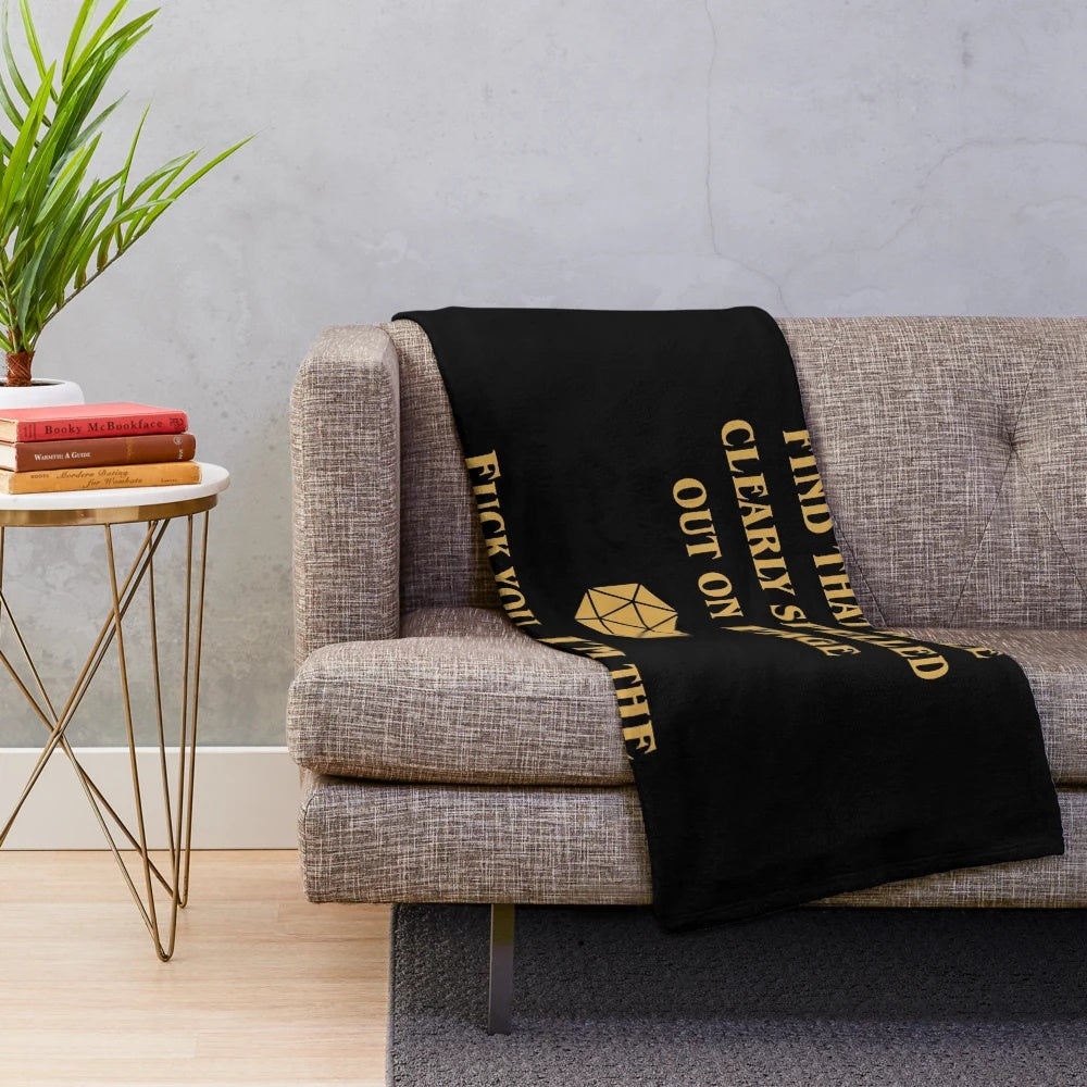 Dungeon Master themed plush blanket for roleplaying game enthusiasts