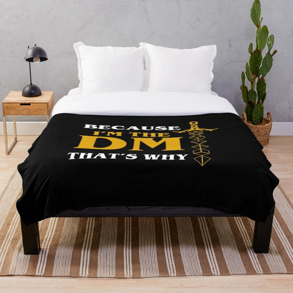 Dungeons and Dragons Plush Blanket featuring fantasy dragons and dice