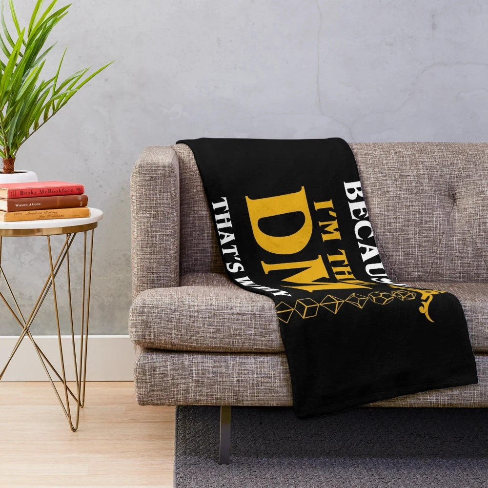 Dungeons and Dragons Plush Blanket featuring fantasy dragons and dice