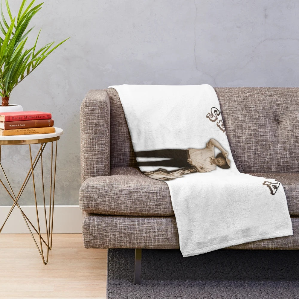 Dusty guitar plush blanket featuring Australian music legend Slim Dusty