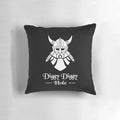 Soft, white pillow with a dwarf miner design, perfect for fantasy and adventure enthusiasts.