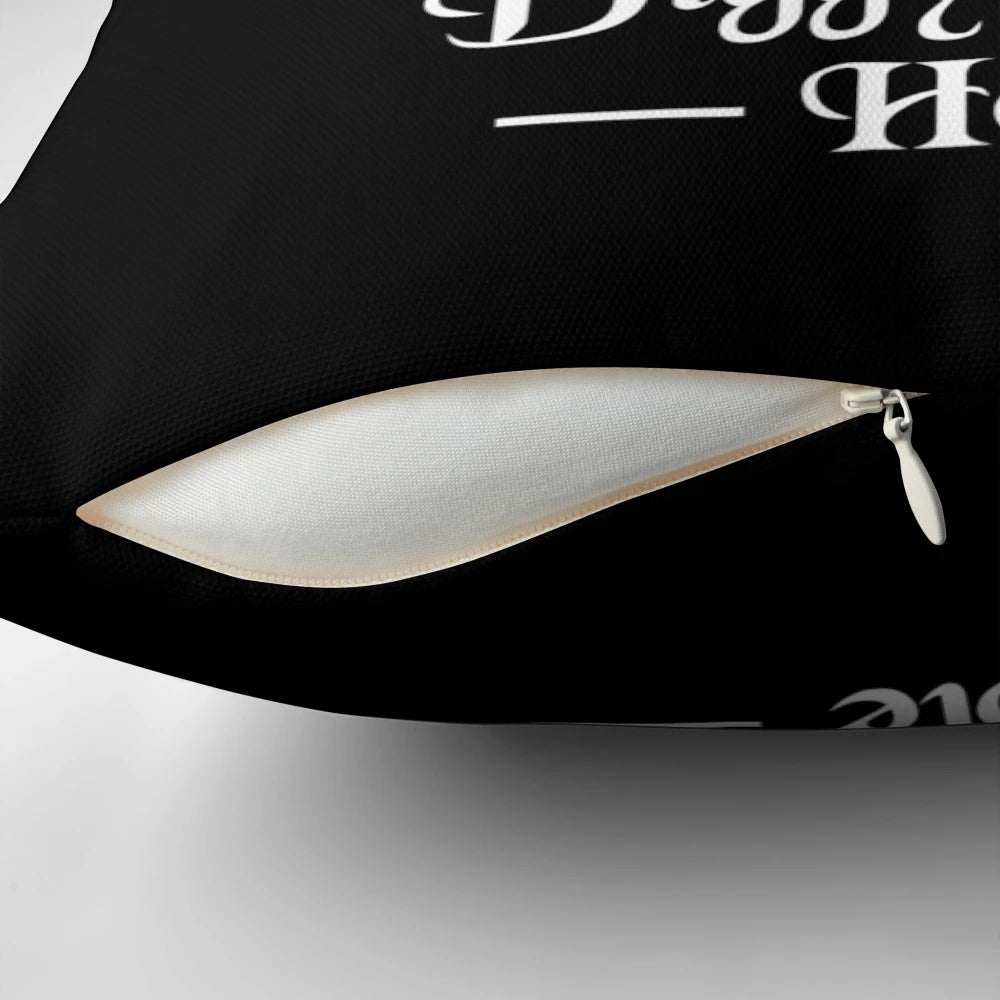 Soft, white pillow with a dwarf miner design, perfect for fantasy and adventure enthusiasts.