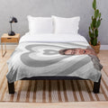 Dylan O'Brien inspired plush blanket with grey and heart design