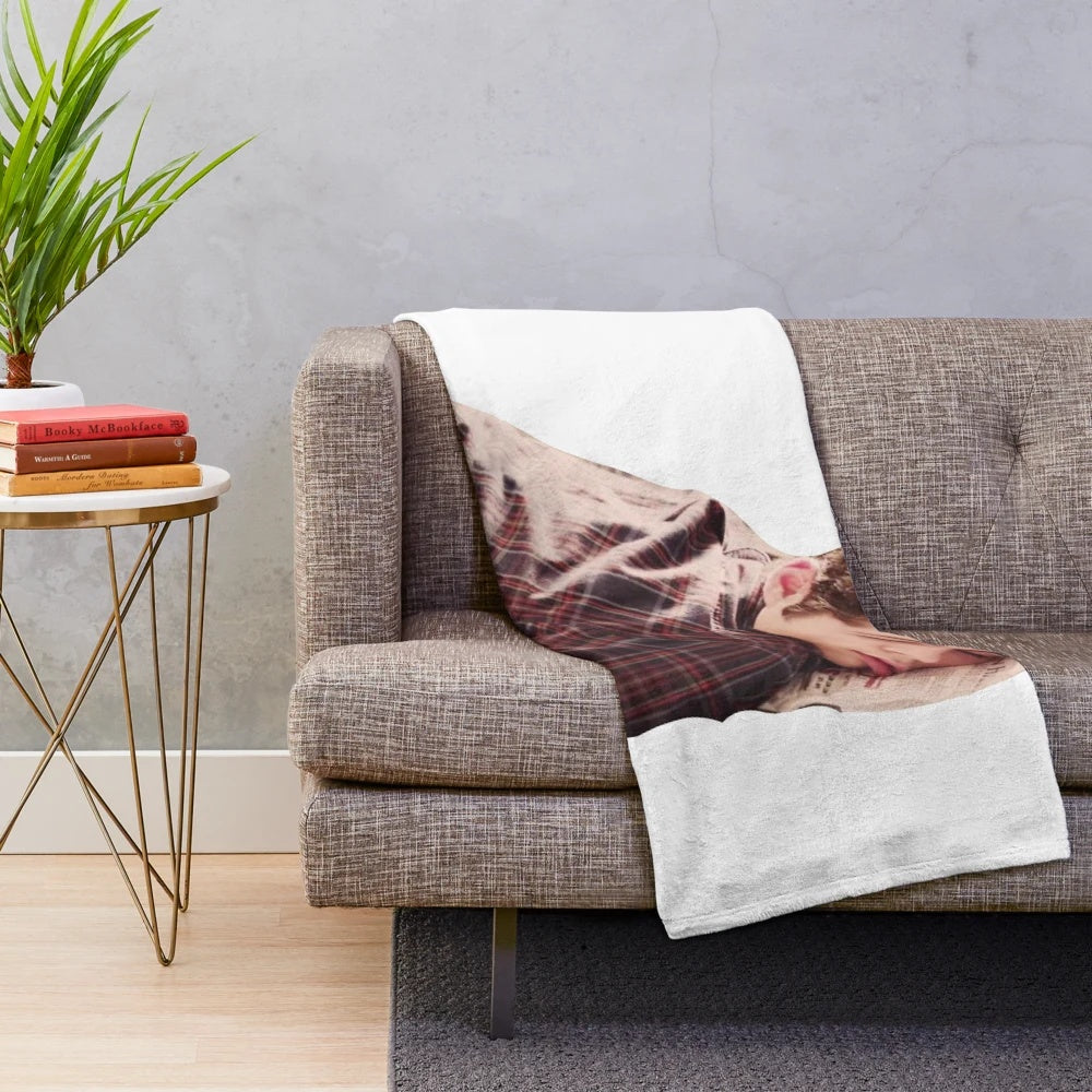 Soft, cuddly plush blanket featuring a cute image of actor Dylan O'Brien