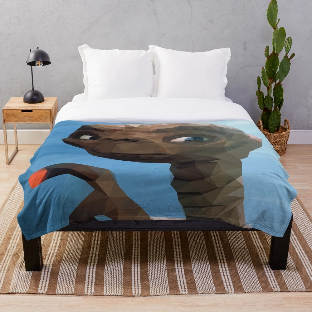 E.T. the Extra-Terrestrial low poly plush blanket