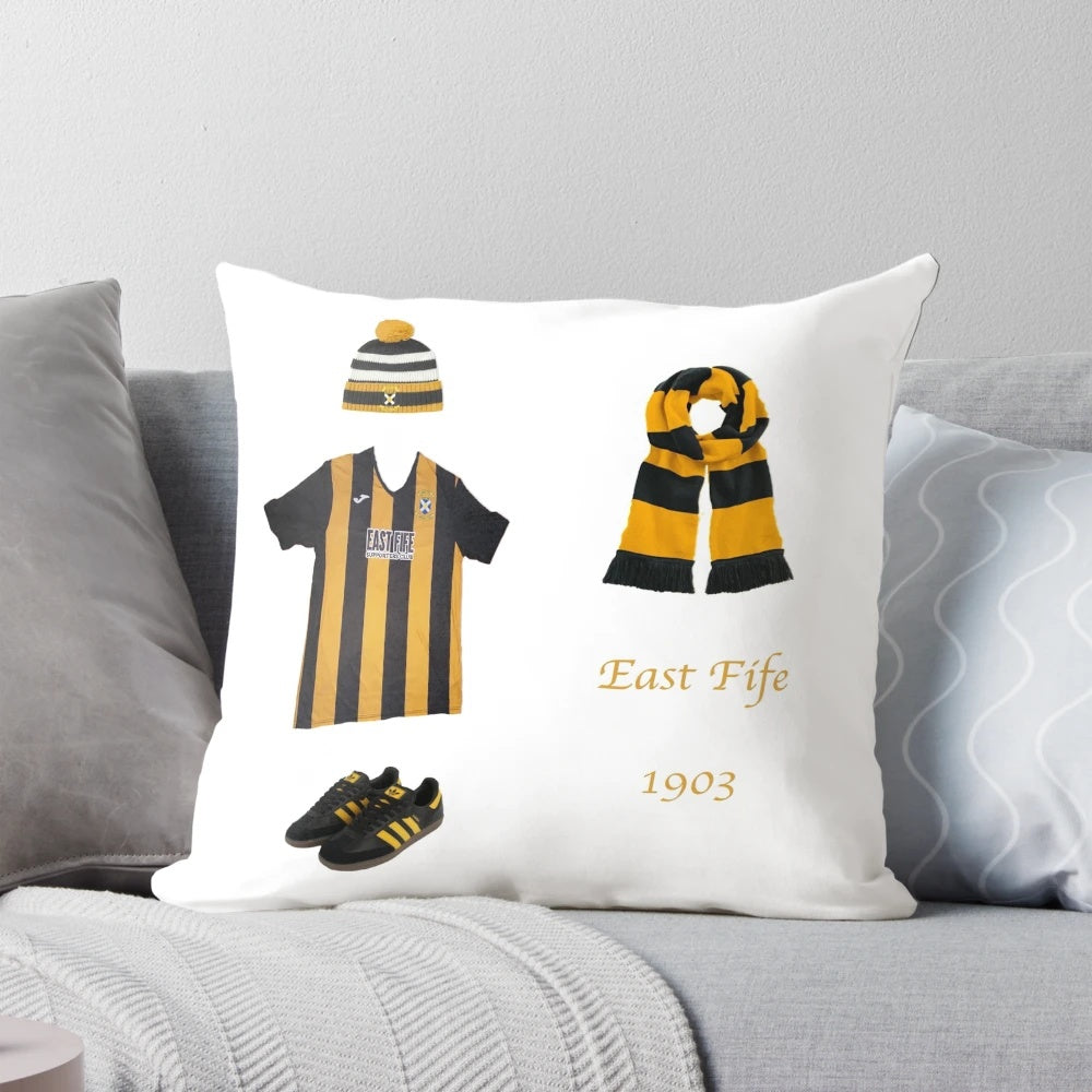 East Fife FC football club pillow featuring the team's logo and colors