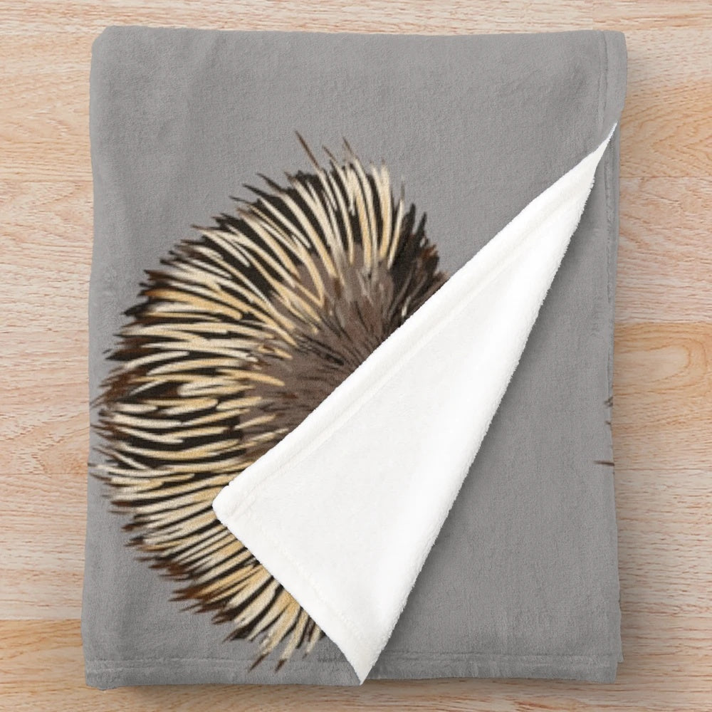 Echidna plush blanket featuring Australian cartoon animals