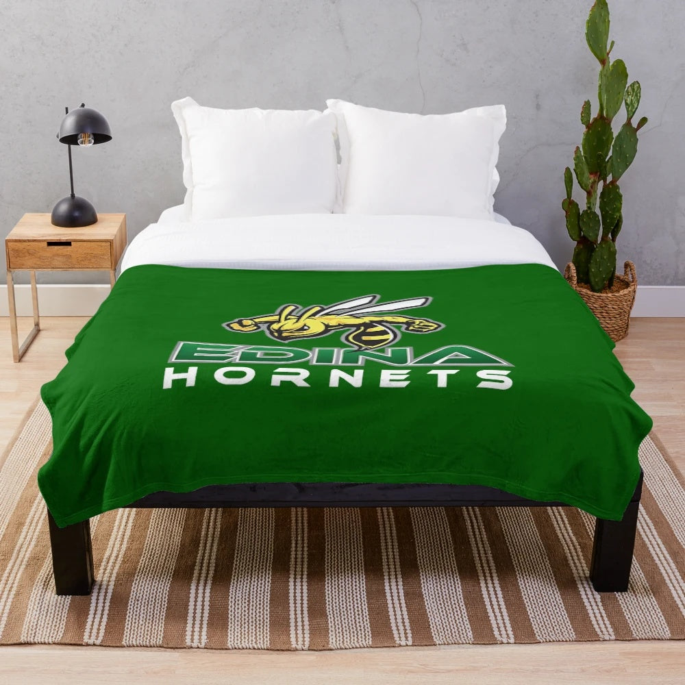 Edina Hornets Plush Blanket with School Mascot