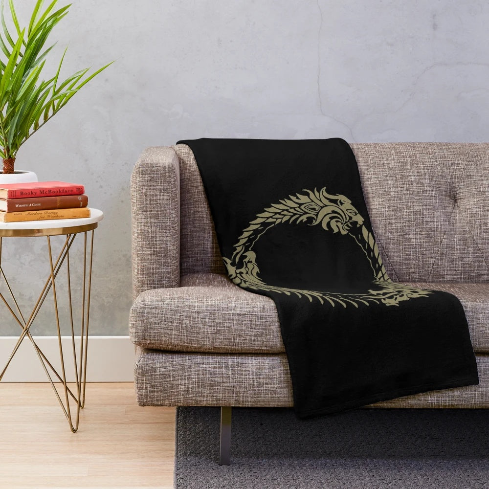 Elder Scrolls-inspired plush blanket with fantasy design