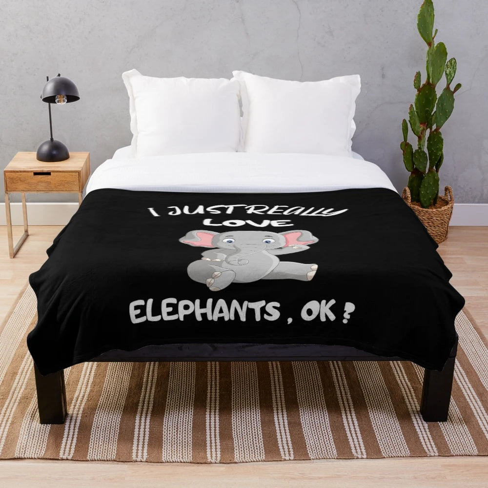 Soft and cuddly elephant plush blanket for elephant enthusiasts
