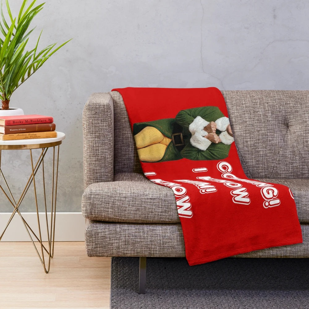 Elf the Movie inspired Christmas plush blanket featuring Buddy the Elf