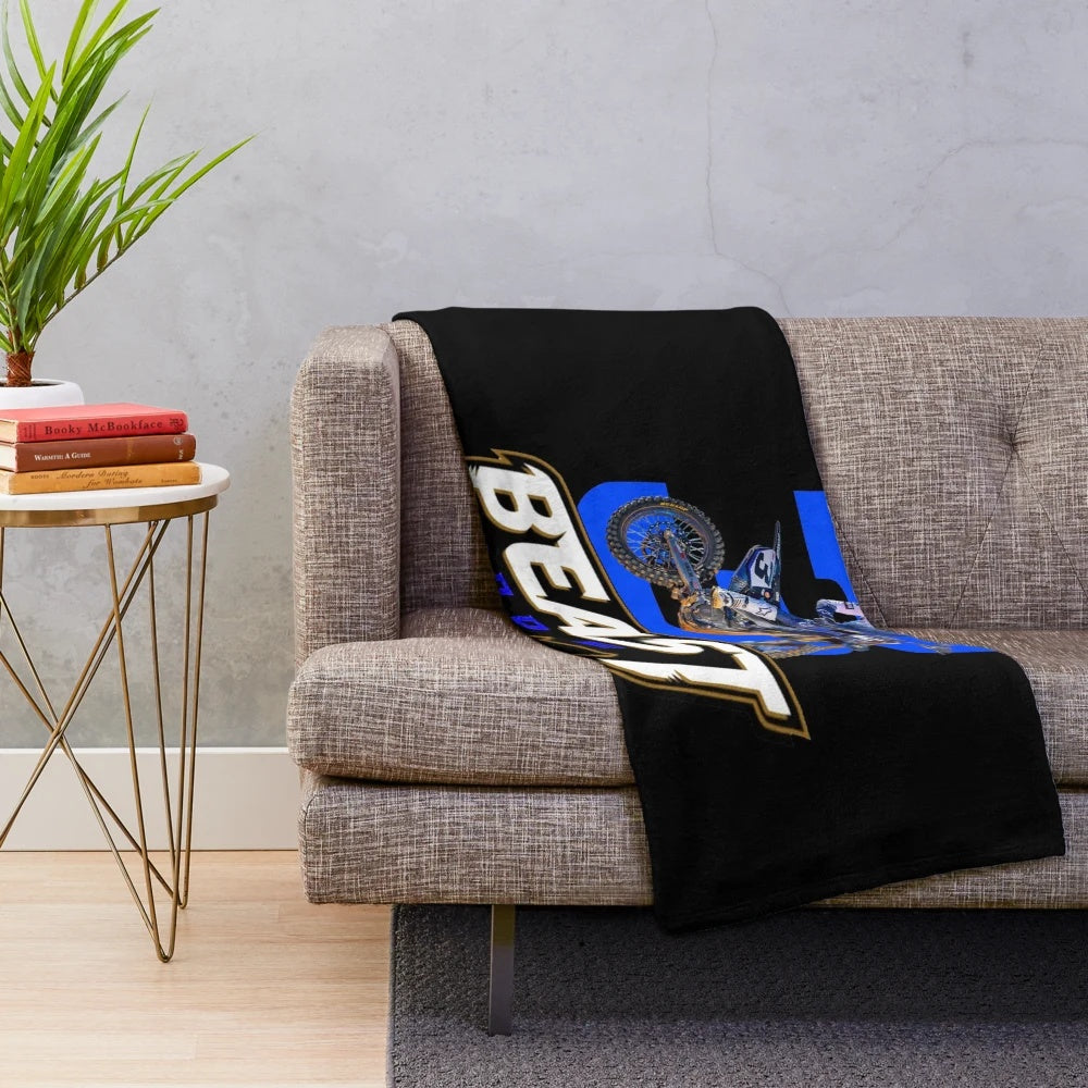 Soft and plush Eli Tomac ET3 champion motocross racing blanket