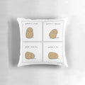 Soft and huggable potato-shaped pillow with an emotional expression