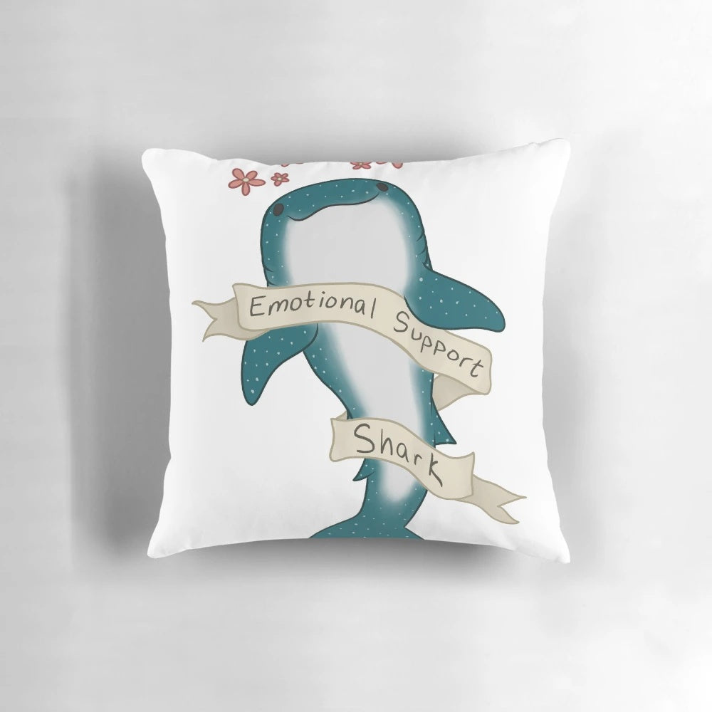 Soft, cuddly emotional support shark plush with a cute, kawaii design