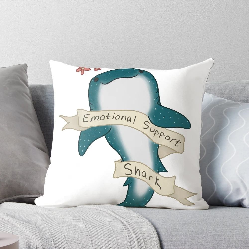 Soft, cuddly emotional support shark plush with a cute, kawaii design