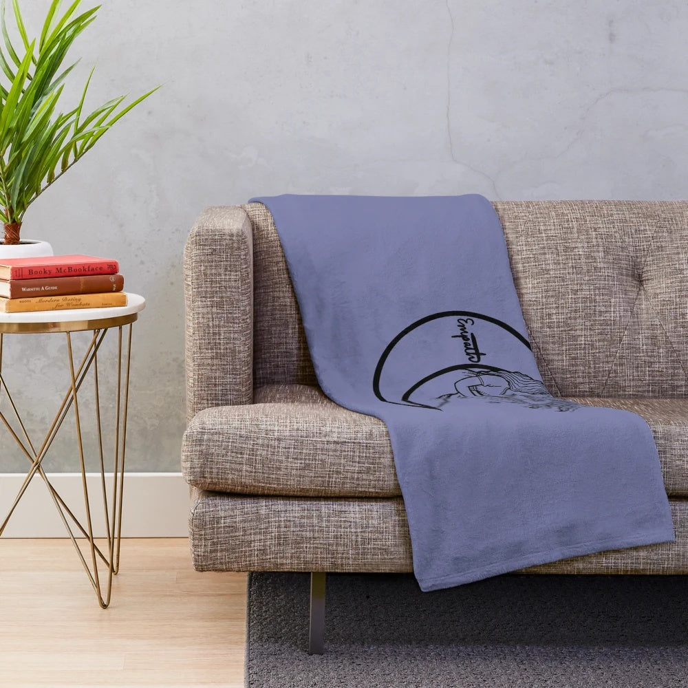 Soft, plush empath blanket with moon and cosmic design