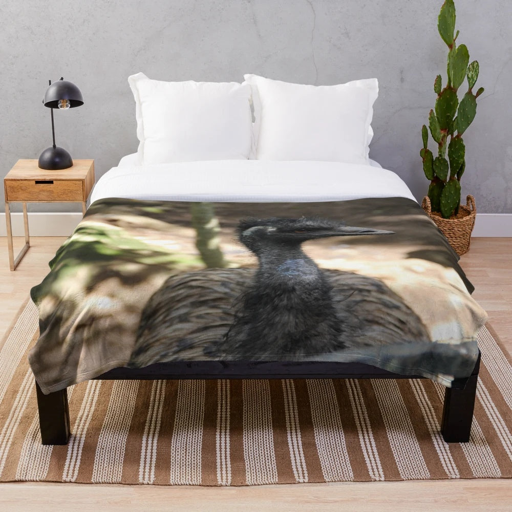 Emu Plush Blanket - Soft and Snuggly Animal-Inspired Decor