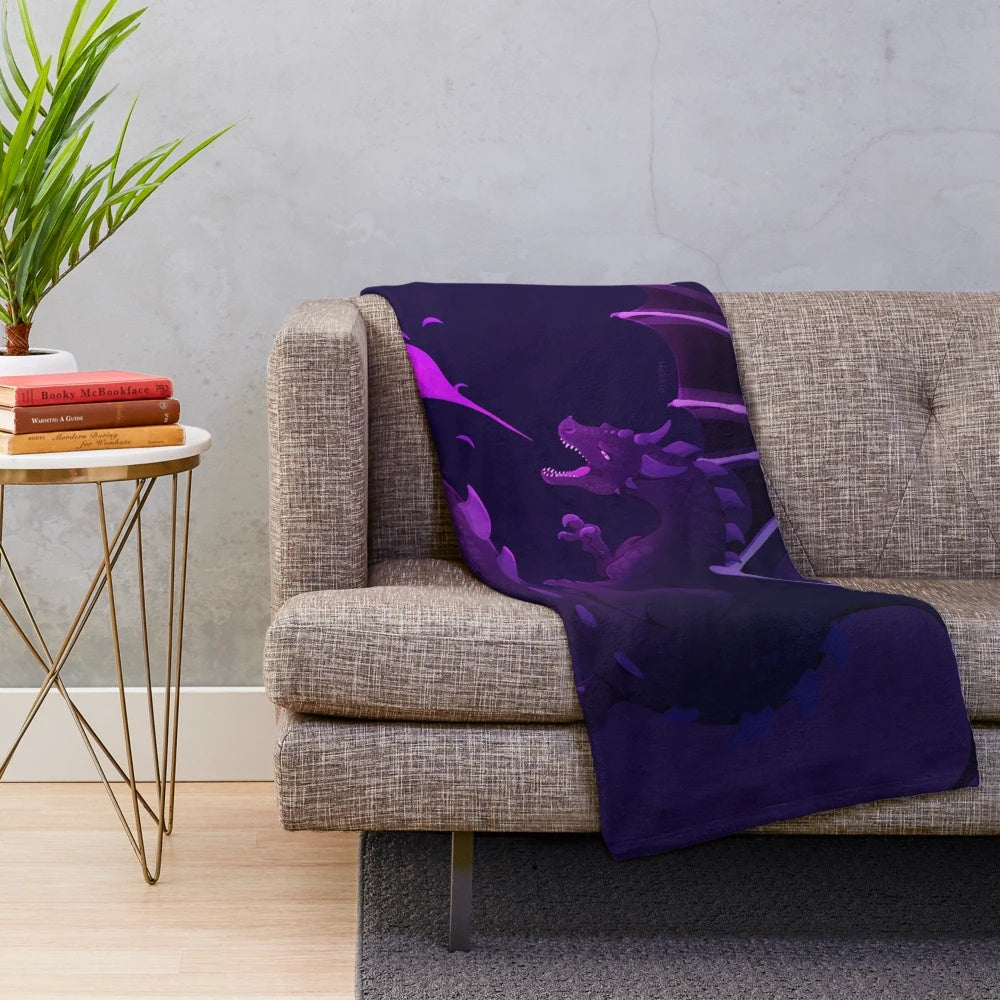 Ender Dragon Plush Blanket for Minecraft Fans