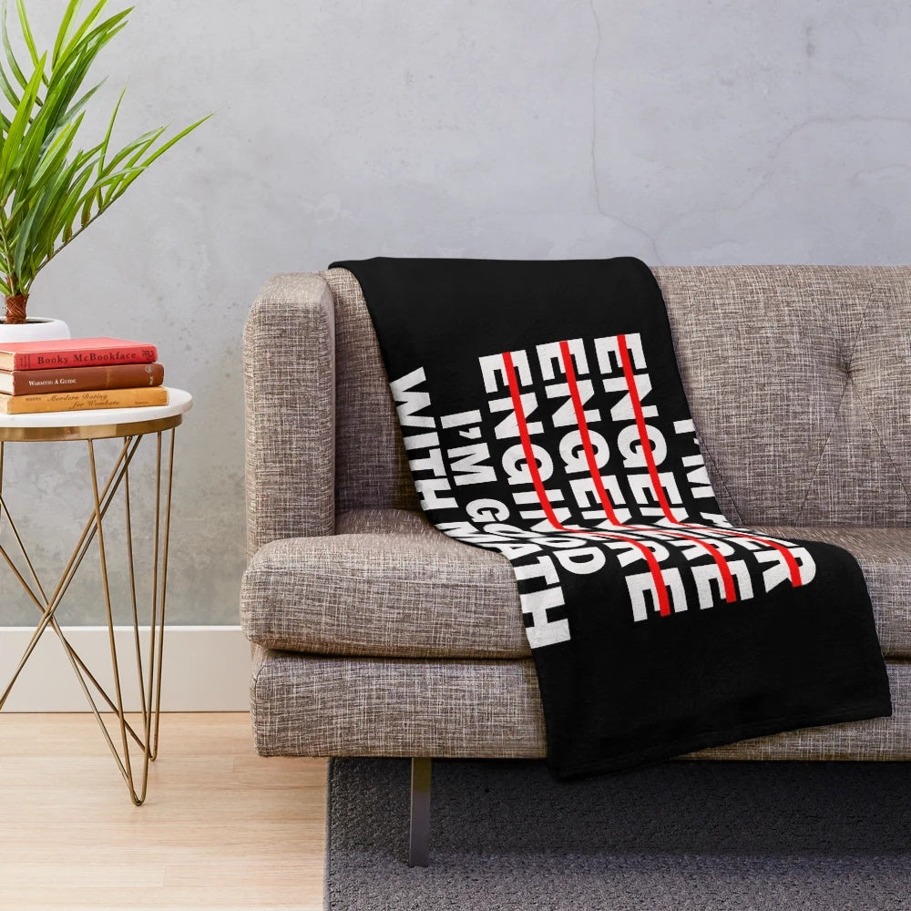 Cozy engineer plush blanket with funny math and science design