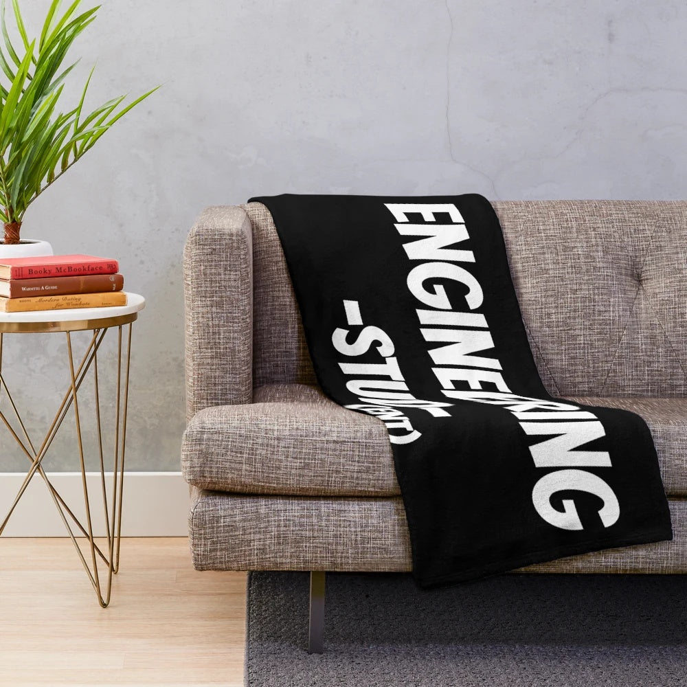 Cozy engineering-themed plush blanket with funny design