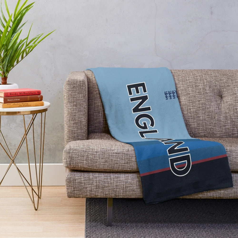 Soft and warm plush blanket featuring the England cricket design