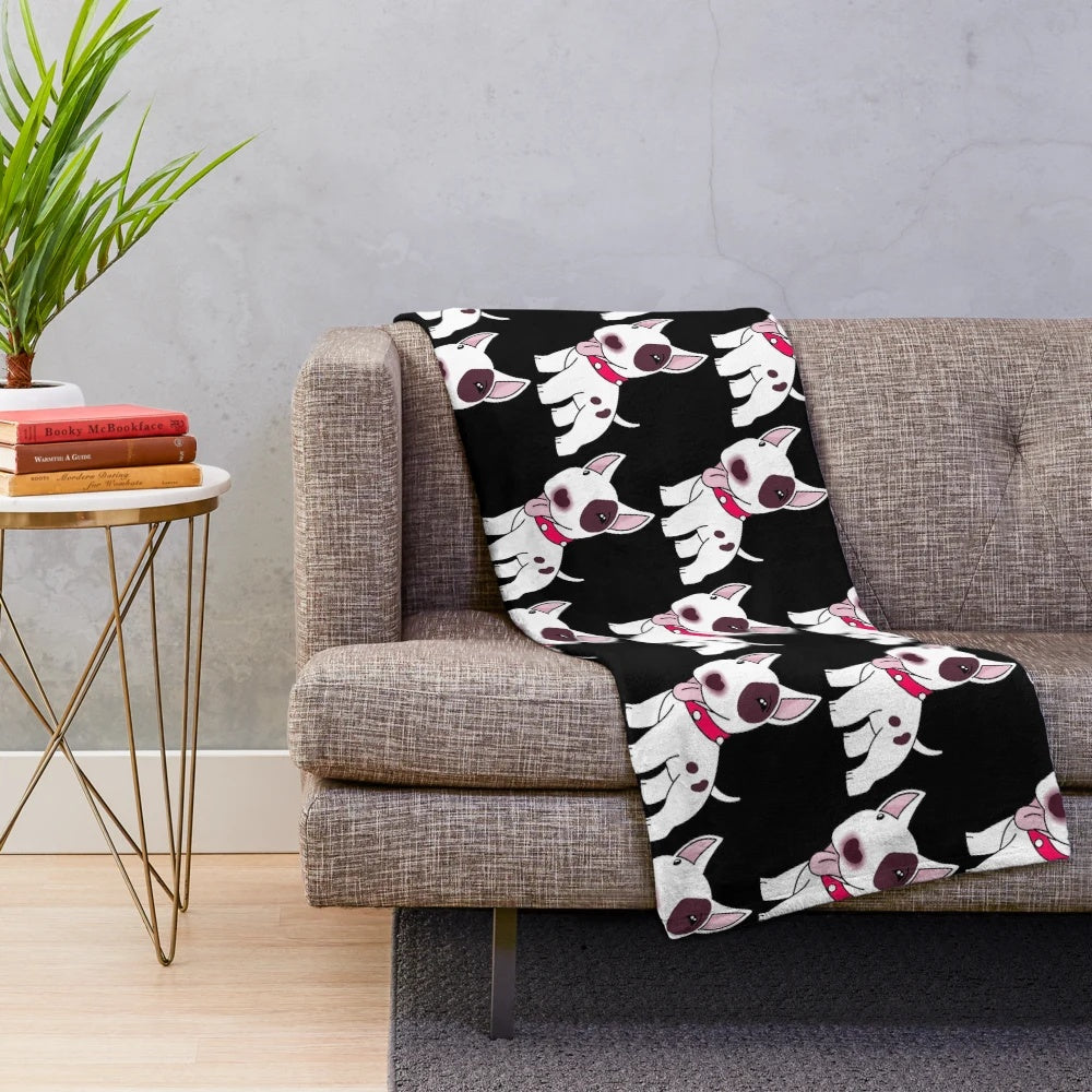 Soft and Cuddly English Bull Terrier Plush Blanket