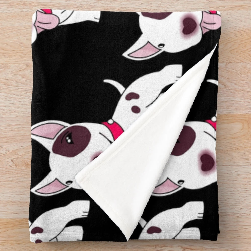 Soft and Cuddly English Bull Terrier Plush Blanket