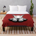 Plush blanket featuring a front sitting English bull terrier