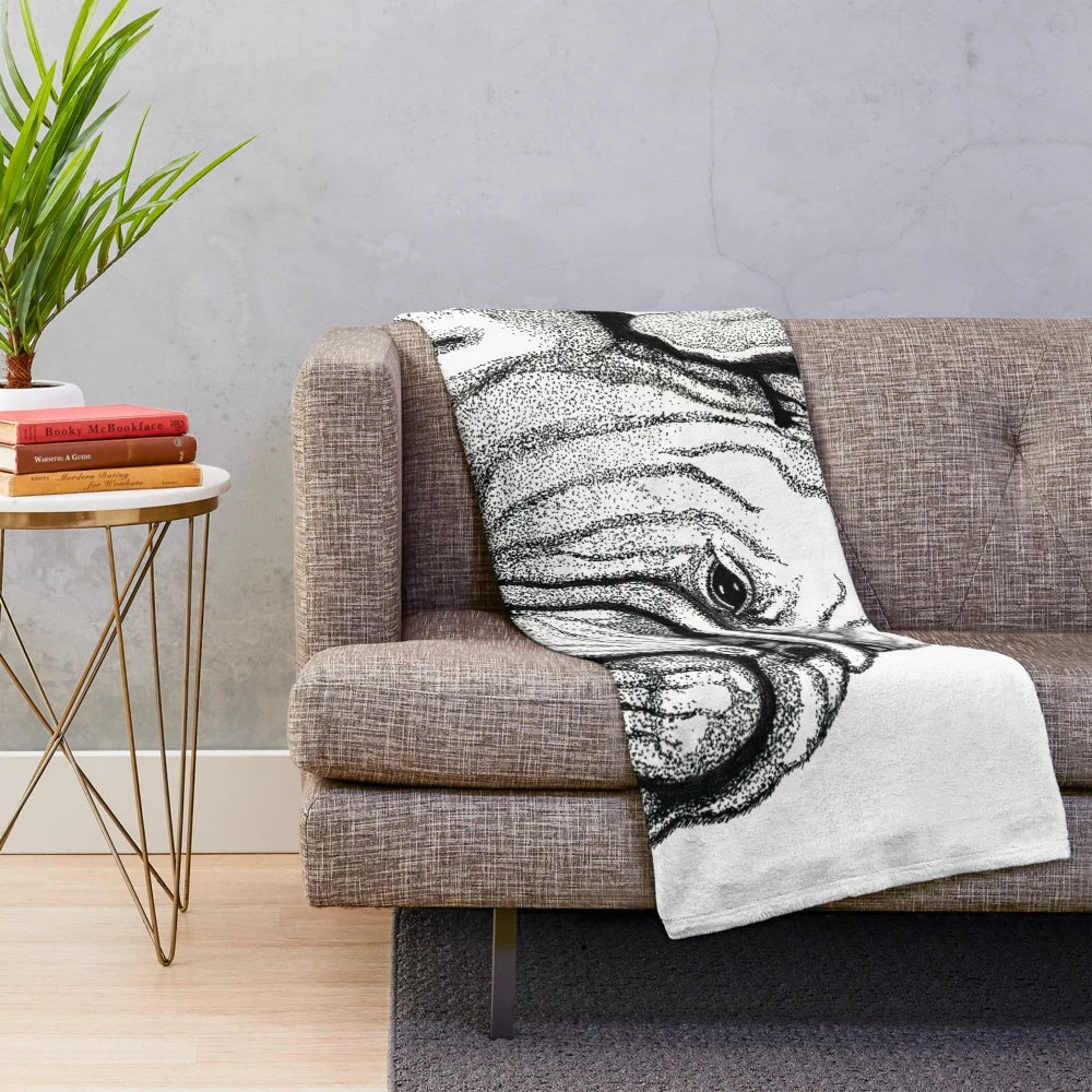 English bulldog plush blanket