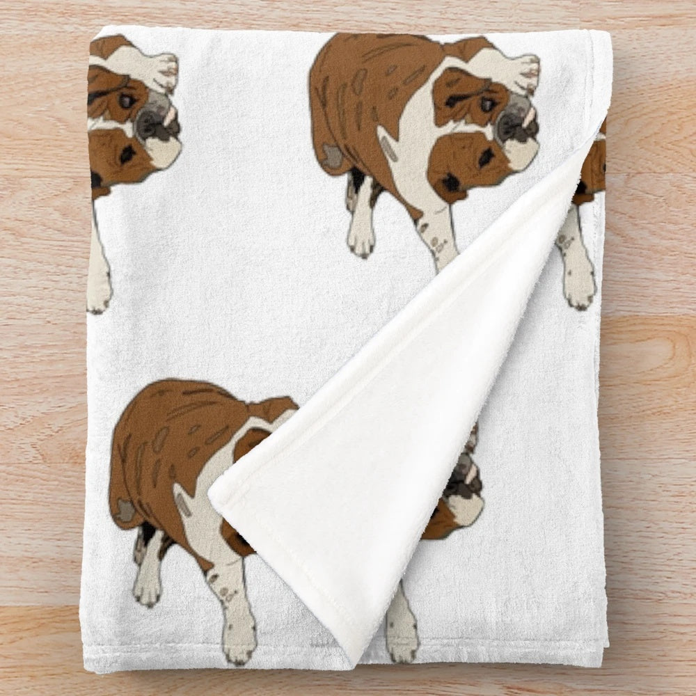 Soft and cuddly English bulldog plush blanket
