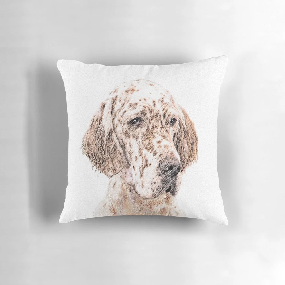 Plush English Setter (Orange Belton) Pillow with Soft, High-Quality Fabric