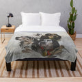 Plush blanket featuring a charming illustration of an English Setter dog, perfect for woodcock hunting enthusiasts.