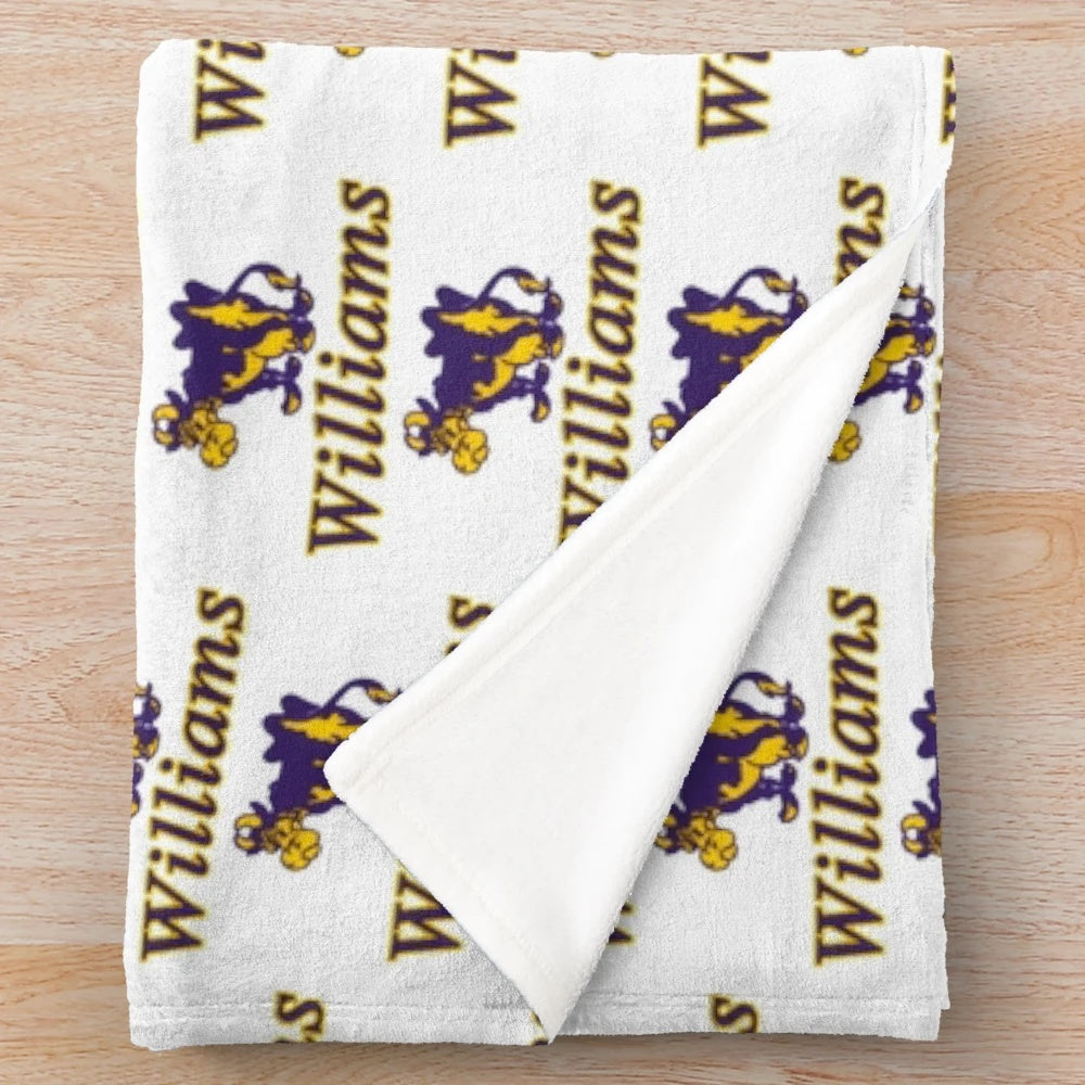 Soft and comfortable plush blanket featuring the Ephelia design for Williams College fans