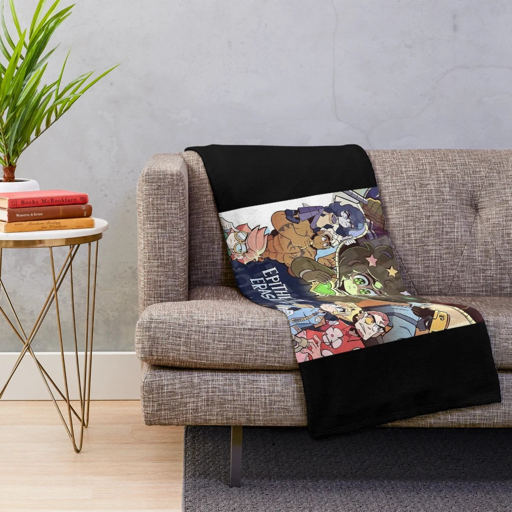Epithet Erased inspired plush blanket with cute chibi characters