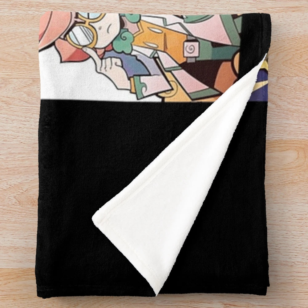 Epithet Erased inspired plush blanket with cute chibi characters