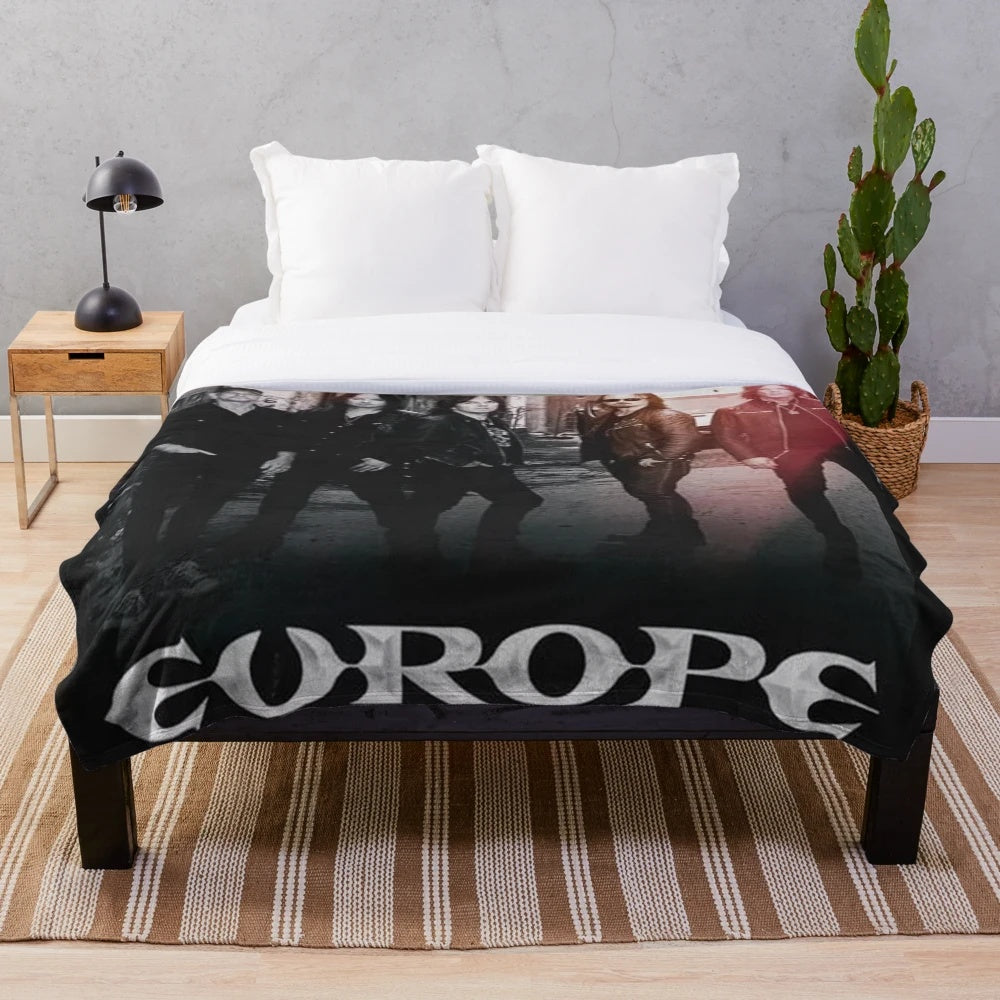 Europe band plush blanket with logo