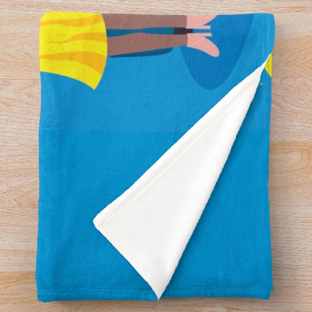 Soft and comfortable plush blanket featuring the "Everything is Fine" pop art design