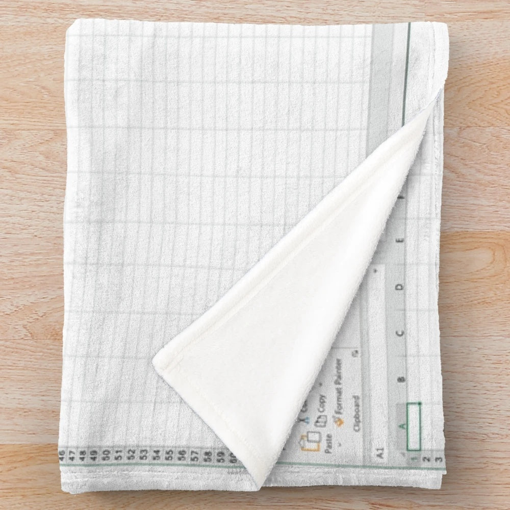 Excel Spreadsheet Plush Blanket