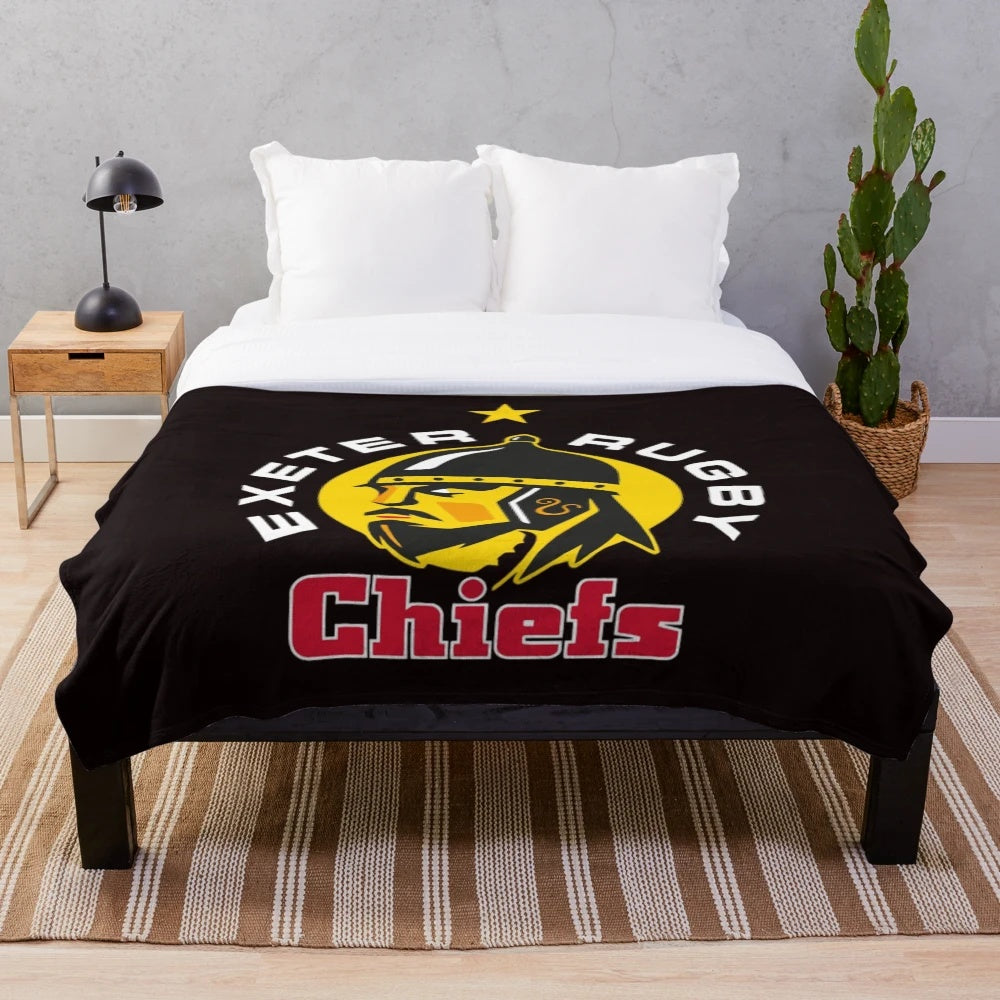 Exeter Chiefs plush blanket with team logo and colors