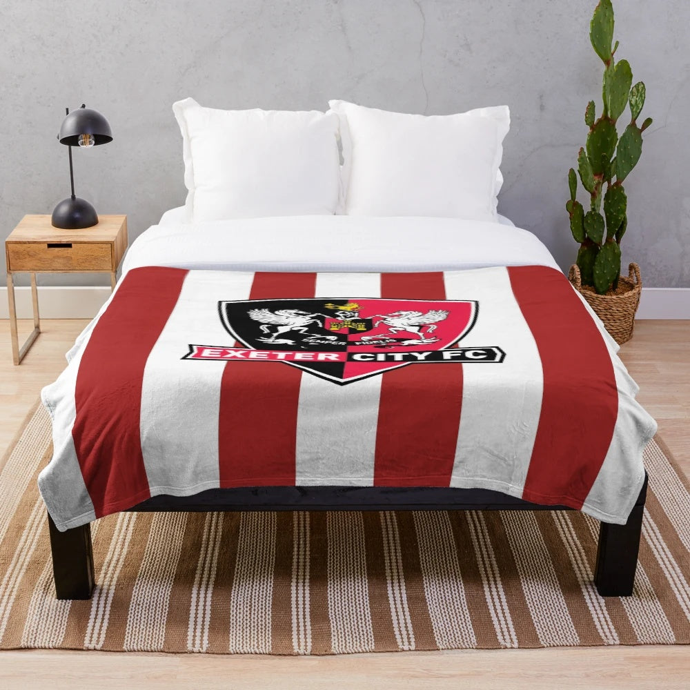 Exeter City FC Inspired Plush Blanket with Football Club Colors